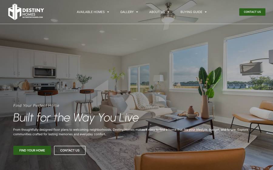 buydestinyhomes.com: website built by Scroll