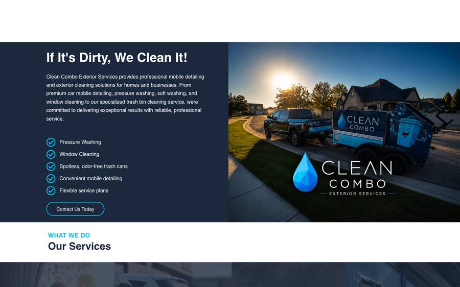 cleancombo.com: website built by Scroll