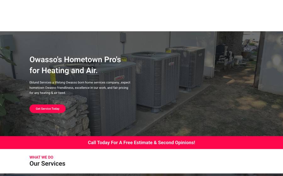 eklundservices.com: website built by Scroll
