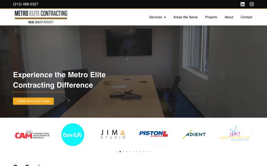 metroelitecontracting.com: website built by Scroll
