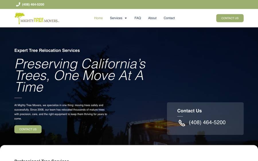 mightytreemovers.com: website built by Scroll