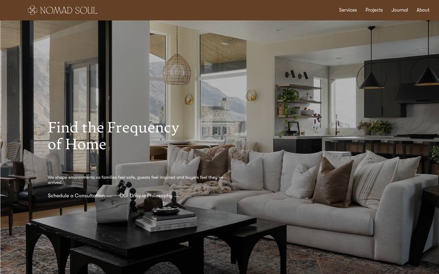 nomadsoulinteriors.com: website built by Scroll