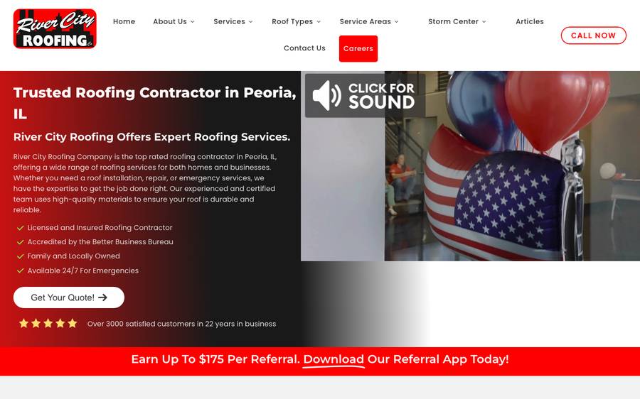 rivercityroofs.com: website built by Scroll