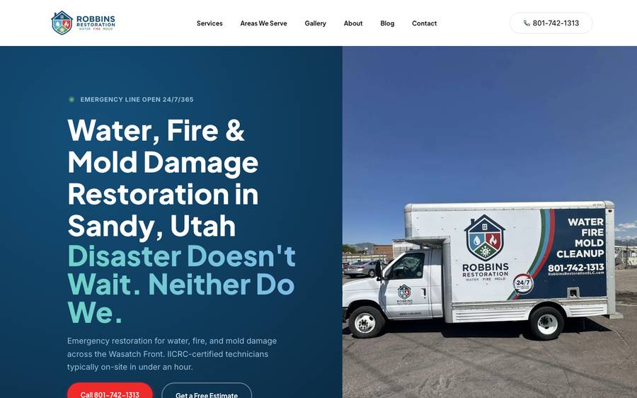 robbinsrestorationslc.com: website built by Scroll
