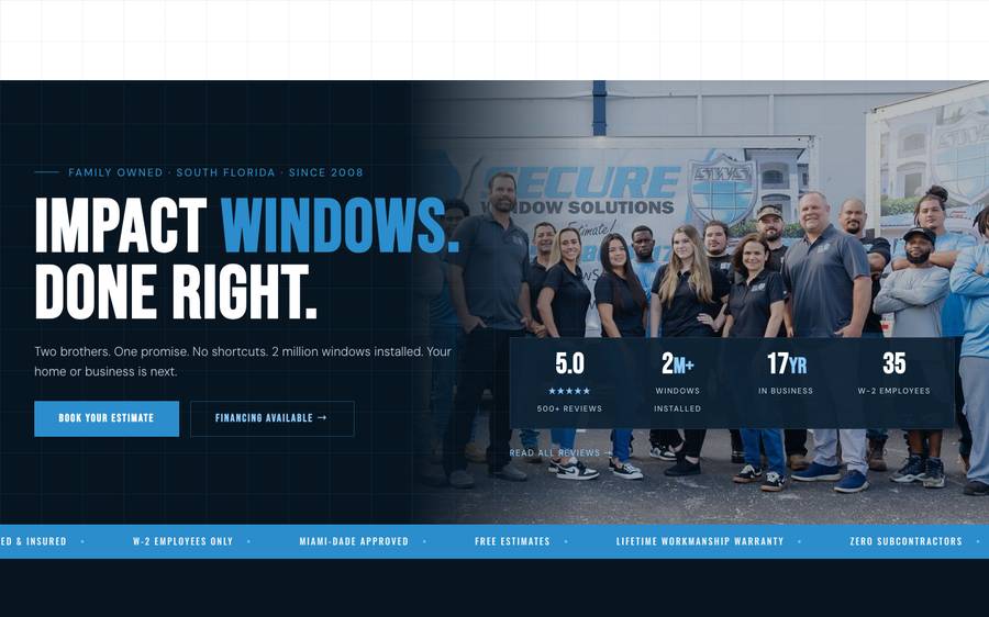 securewindowsolutions.com: website built by Scroll