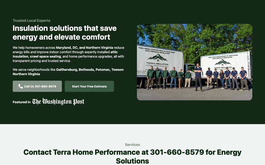 terrainsulation.com: website built by Scroll