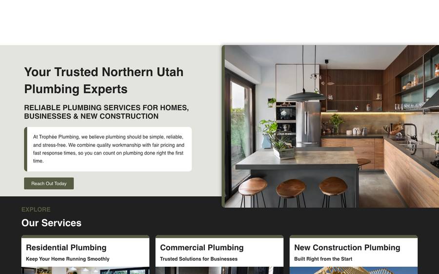 tropheeplumbing.com: website built by Scroll